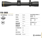 Leupold® VX-3HD 2.5-8x36mm Scope - CDS-ZL Turret & 1" Tube - Duplex Reticle - 180616
